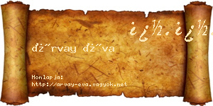 Árvay Éva névjegykártya