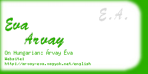 eva arvay business card
